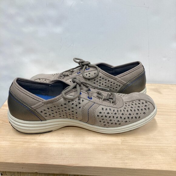 Aravon Betty-AR Leather Sneakers, Women's 8, Casual Lace-Up‎ Stone Tan Cut-Outs - Picture 4 of 10